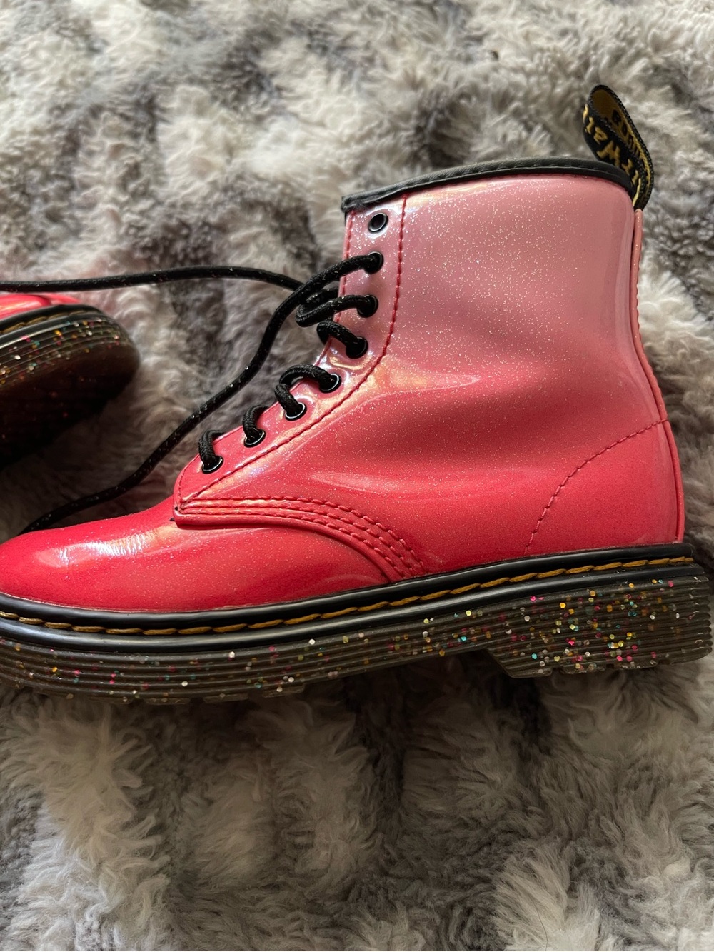 Dr. Martens 1460 Glitter
Ombre Boot - Kids' Pink Lace-Up Boots with Glitter Sole - Picture 5 of 10